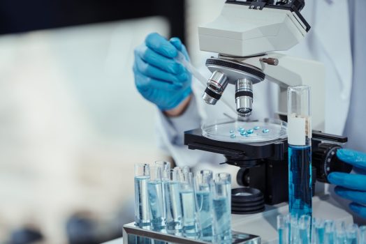 Team,Of,Asian,Scientists,Working,In,Modern,Laboratory,Equipped,Microscopes,